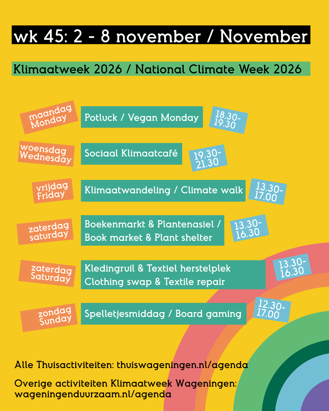 Klimaatweek overzicht activiteiten Thuis Wageningen